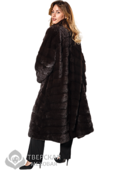 Норковая шуба «Екатерина» воротник тем.соболь